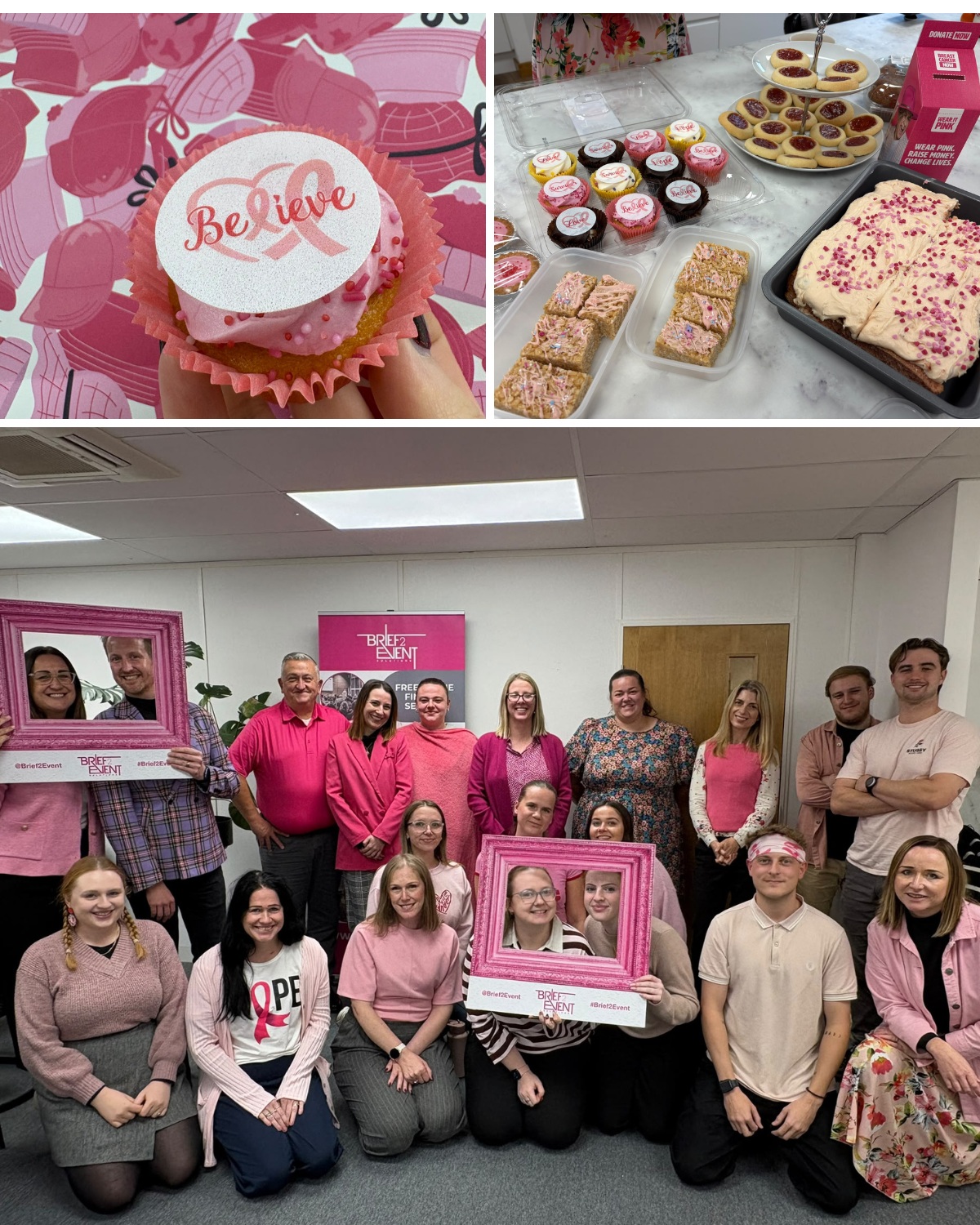 The week was a flurry of pink at the Brief2Event office! 💗🎀

We came together to raise money for a cause close to all our hearts: Breast Cancer Research UK, as part of Breast Cancer Awareness Month. 💕

We brushed up on our baking skills and whipped up some delicious treats to raise money, spread awareness, and show our support for everyone affected by breast cancer. 🧁

A big thank you to everyone who got involved, baked, donated and helped make a difference.

And another big thank you to De Vere, who arrived on theme 💗

#BreastCancerAwarenessMonth #BreastCancerNow #Fundraising #TeamBrief2Event #ThinkPink #DeVere